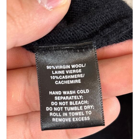 Lafayette 148 Women’s L Black Cashmere Blend Long Cardigan Leather Clasp Closure - Picture 5 of 6